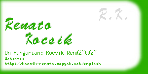 renato kocsik business card